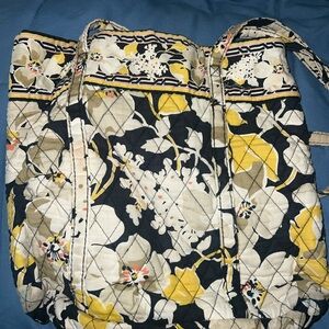 Vera Bradley Yellow and Cream Floral Shoulder Bag